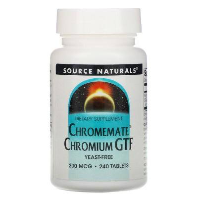 Source Naturals Хром GTF, ChromeMate, , 200 мкг, 240 таблеток (SNS-00107) - зображення 1