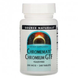   Source Naturals Хром GTF, ChromeMate, , 200 мкг, 240 таблеток (SNS-00107)