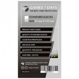   Games7Days Протектори для карт  (61 х 112 мм, French Tarot, 100 шт.) (STANDART) (GSD-016111)