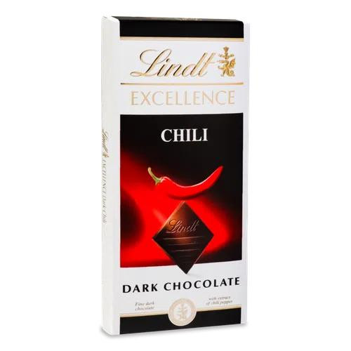 Lindt Шоколад темный Excellence с перцем чили, 100 г (7610400070577) - зображення 1