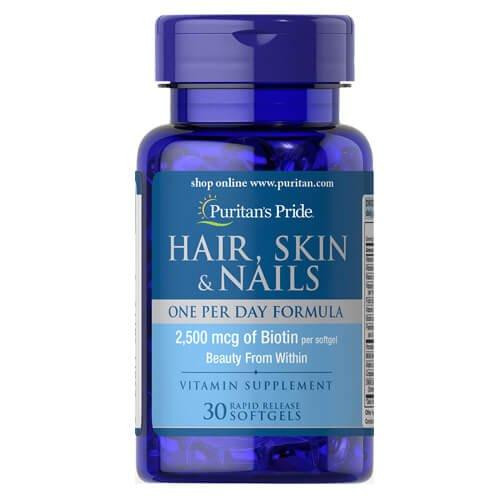 Puritan's Pride Hair, Skin Nails One Per Day Formula 30 капс - зображення 1