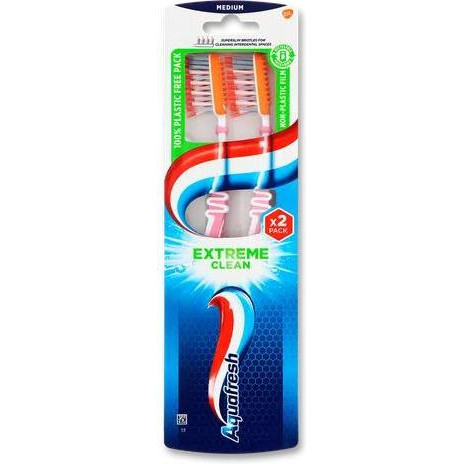 Aquafresh Зубна щітка  Extreme Clean Medium 1+1, середня, в ассортименті, 2 шт. - зображення 1