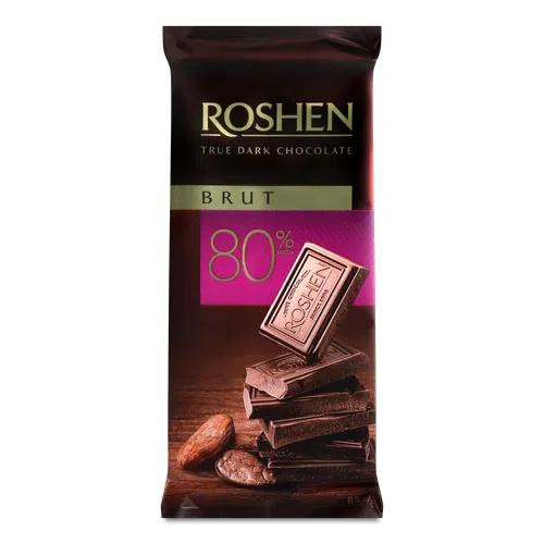 Roshen Шоколад чорний  Brut 80%, 85 г (4823077632570) - зображення 1