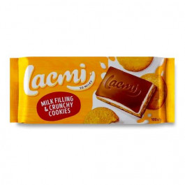   Roshen Шоколад молочний  Lacmi молочна начинка-печиво, 100 г (4823077633171)