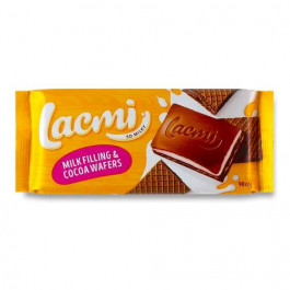   Roshen Шоколад молочний  Lacmi молочна начинка-вафлі, 90 г (4823077633195)