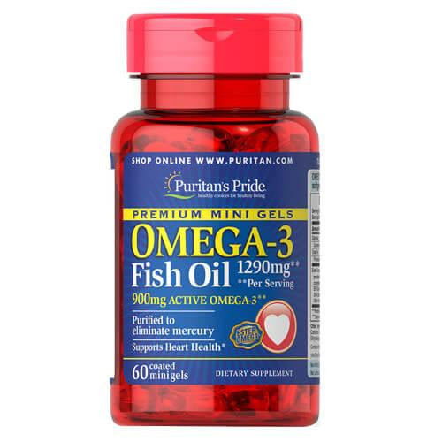 Puritan's Pride Omega-3 1290 mg Mini Gels 60 капс - зображення 1