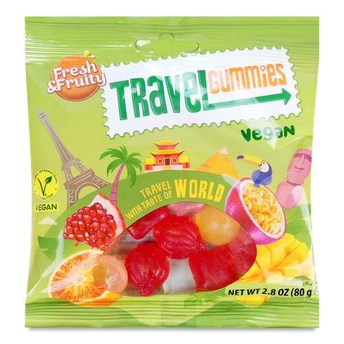 Wawel Цукерки  Travel Gummies Vegan з фруктовим смаком, 80 г (5900102027675) - зображення 1