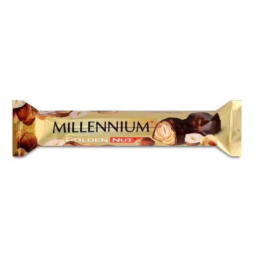 Millennium Шоколад чорний  Golden Nut з начинкою та цілими лісовими горіхами, 40г (922107) (4820240032519) - зображення 1