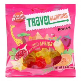   Wawel Цукерки  Travel Gummies Africa з фруктовим смаком, 80 г (5900102027644)