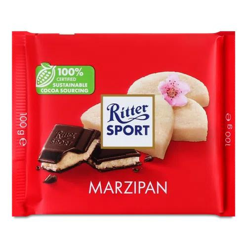 Ritter Sport Шоколад черный с начинкой марципан 100г (4000417025005) - зображення 1