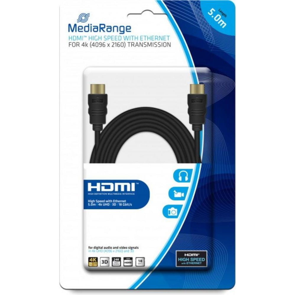 MediaRange HDMI 2.0 с Ethernet 5m (MRCS158) - зображення 1