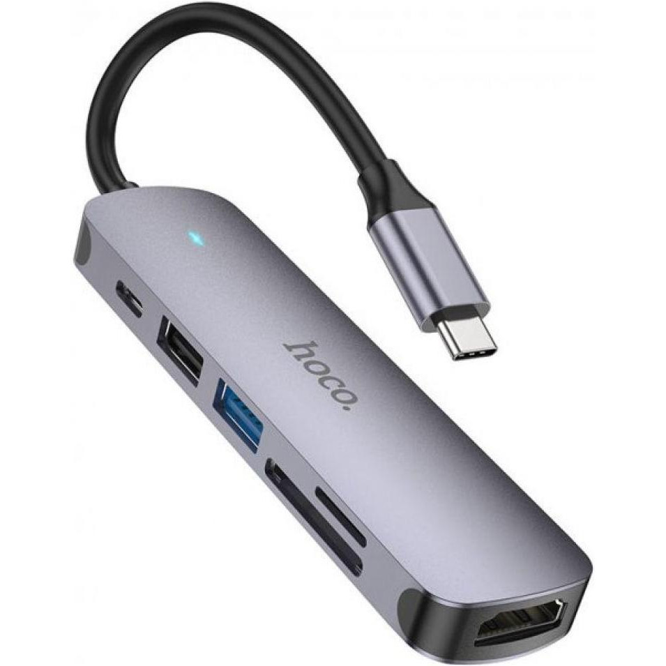 Hoco HB28 USB 3.1 Metal Gray (6931474769336) - зображення 1