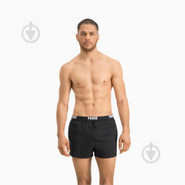   PUMA Чорні чоловічі шорти  SWIM MEN LOGO SHORT LENGTH SWIM SHORTS 1P 907659/03