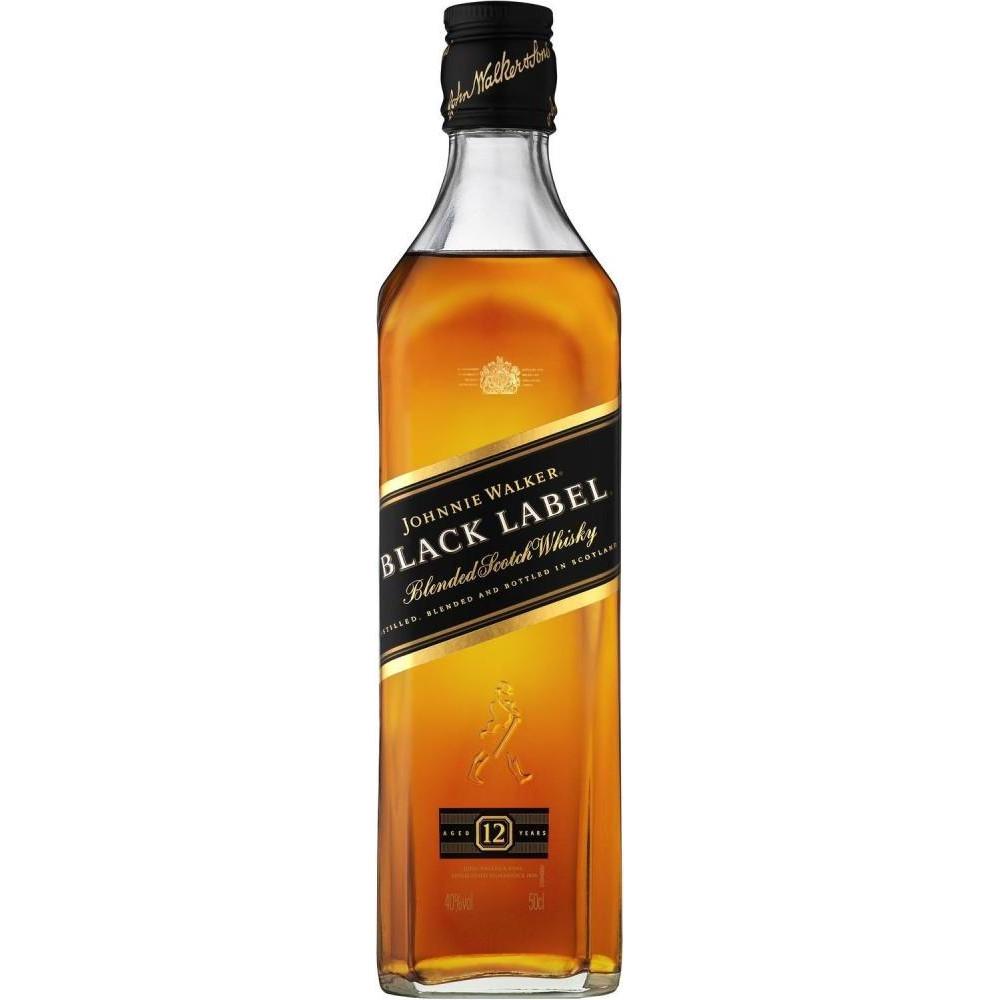 Johnnie Walker Віскі  Black label 12 років витримки 0.5 л 40% (5000267024400) - зображення 1