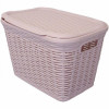 Ucsan Plastik Корзина  Rattan прямокутна з кришкою 20 л пурпурно-рожева (73008.1) (8691459073664) - зображення 1