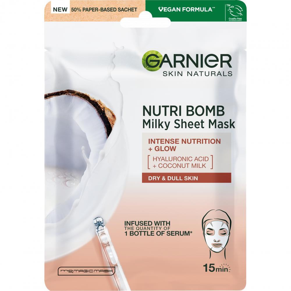 Garnier Тканинна маска  Skin Naturals Живлення-Бомба, 28 г (C6382100) - зображення 1