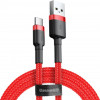 Baseus Cafule Cable USB For Type-C 3A 1M Red (CATKLF-B09) - зображення 1