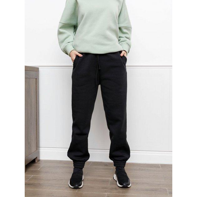 ISSA Plus Спортивні штани на флісі жіночі  12330 S Чорні (issa2000686040350) - зображення 1