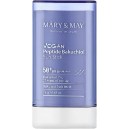 MARY & MAY Сонцезахисний стік  Vegan Peptide Bakuchiol Sun Stick SPF 50+ Pa++++ з бакучіолом та пептидами 18 г 