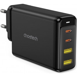   Choetech 140W GaN 2хUSB-C 2хUSB-A Black (PD6005-EU-BK)