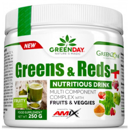   Amix GreenDay Greens & Reds Комплекс червоних та зелених фруктів + вітаміни 250 г смак фруктовий