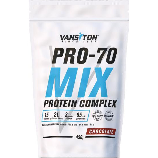 Ванситон Mega Protein Pro-70 /Про-70/ 450 g /15 servings/ Chocolate - зображення 1