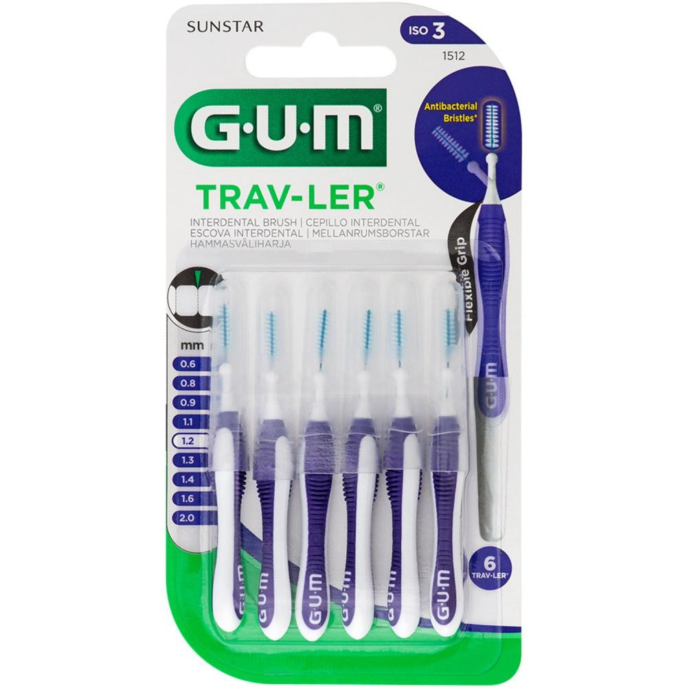 Sunstar GUM Межзубные щетки  Trav-Ler 1.2 мм (7630019900195) - зображення 1