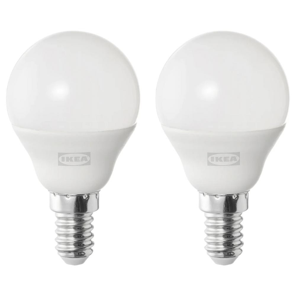 IKEA SOLHETTA LED E14 470Lm шар молочный 4000K набор 2 шт (605.100.32) - зображення 1