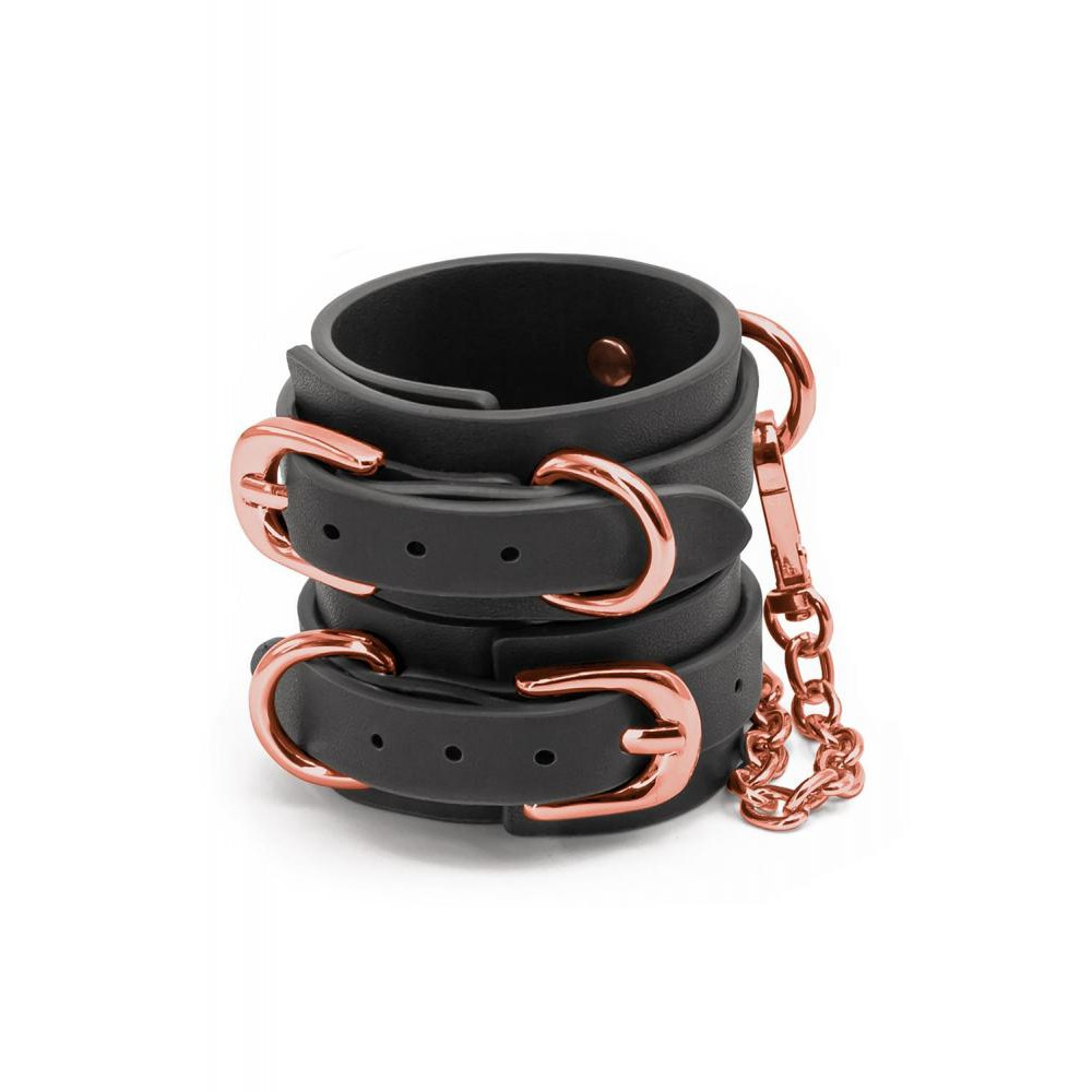 NS Novelties Наручники Bondage Couture Wrist Cuffs, чорні (657447104565) - зображення 1