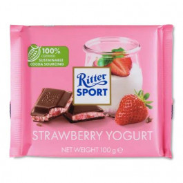   Ritter Sport Шоколад молочний  йогуртово-полунична начинка, 100 г (4000417623713)