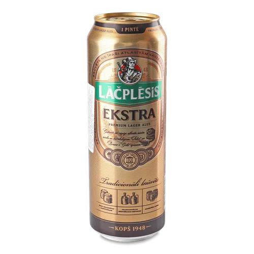 Lacplesis Пиво  Ekstra 5,2% світле з/б, 0,568 л (4750132003276) - зображення 1