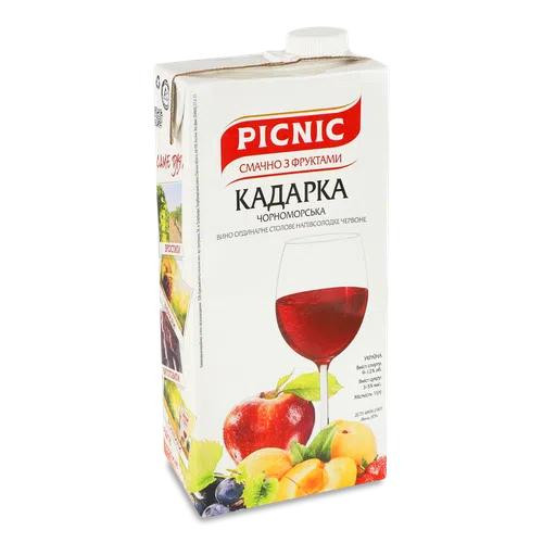 Picnic Вино  «Кадарка чорноморська» червоне напівсолодке, 1 л (4820275980151) - зображення 1