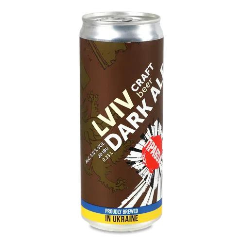 Правда Пиво Lviv Dark Ale темне нефільтроване з/б, 0,33 л (4820282170071) - зображення 1