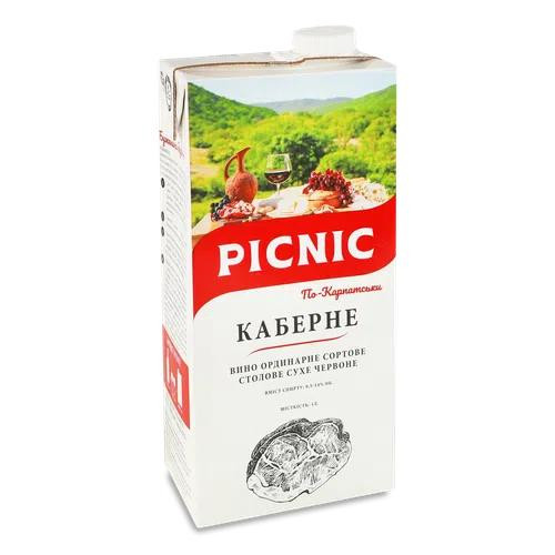 Picnic Вино  «Каберне» червоне сухе, 1 л (4820275980076) - зображення 1