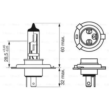 Bosch H4 Heavy Duty 12V 60/55W (1987302047) - зображення 1