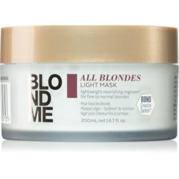 Schwarzkopf Blondme All Blondes Light поживна маска для тонкого і нормального волосся 200 мл - зображення 1