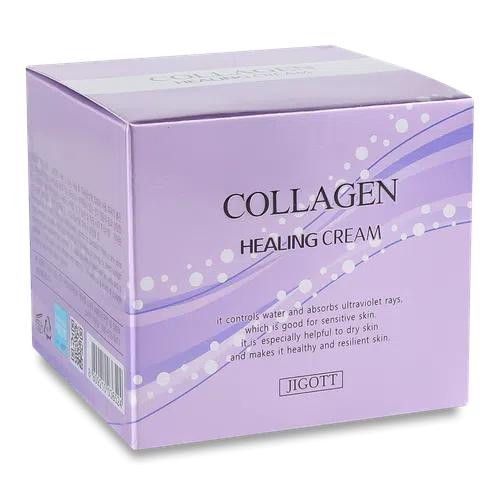 Jigott Питательный крем для лица  Collagen Healing Cream с коллагеном 100 мл (8809210036524) - зображення 1