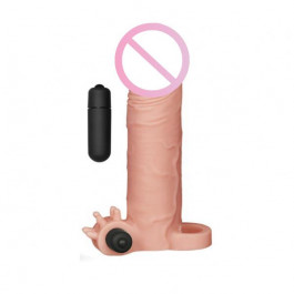   LoveToy Pleasure X-Tender Vibrating Penis Sleeve Flesh Add 2", Flesh