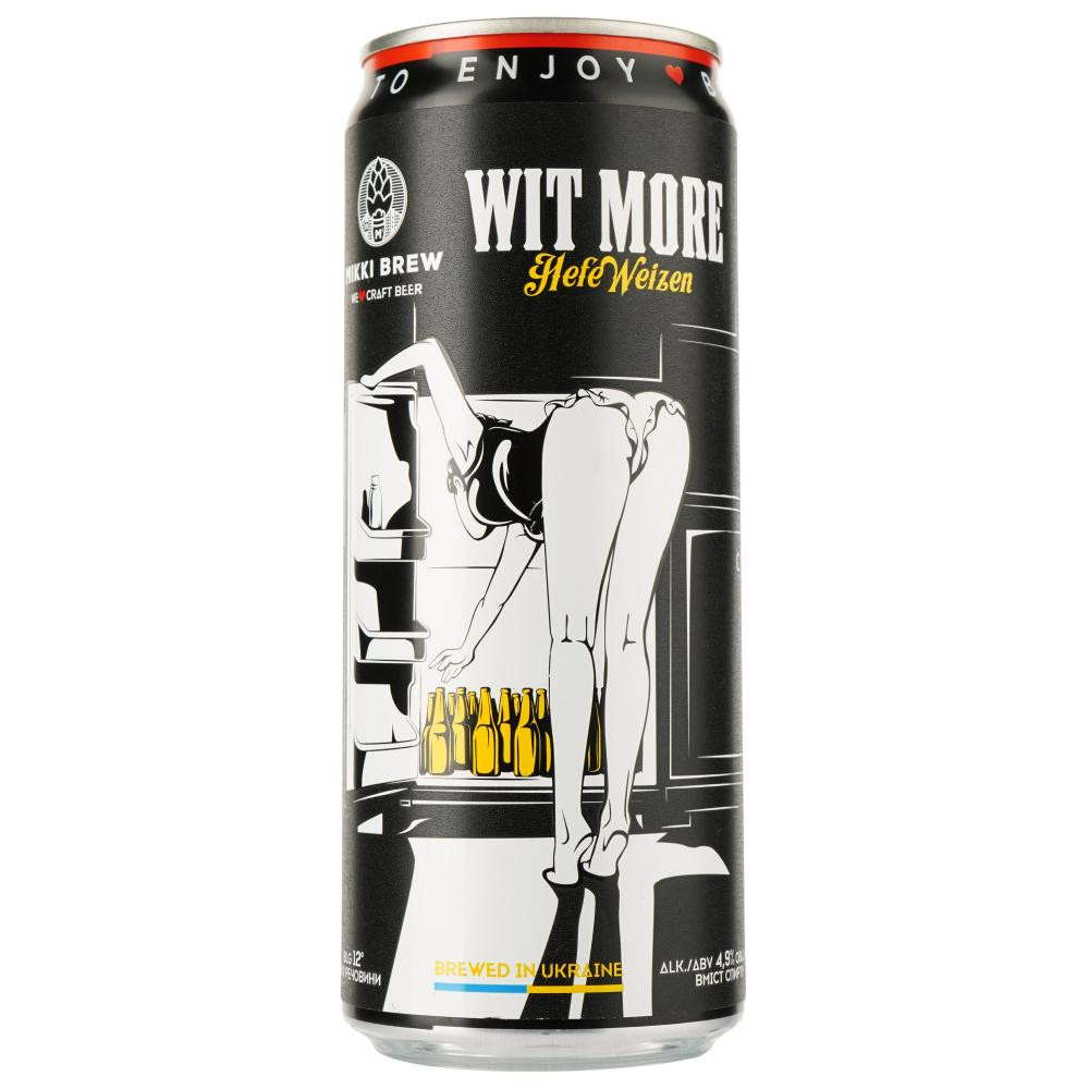 Mikki Brew Пиво  Wit More, світле, нефільтроване, 4,9%, з/б, 0,33 л (4820183001146) - зображення 1