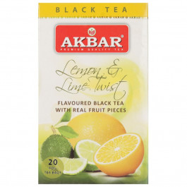   Akbar Чай чорний байховий цейлонський  LemonLime Twist, 20х2 г (5014176014643)