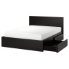 IKEA MALM Каркас высокий с 2 ящиками 160x200 czarnobraz и LONSET основа под матрас (891.763.07) - зображення 1