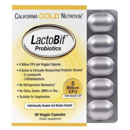   California Gold Nutrition LactoBif Probiotics 5 Billion CFU 60 капс