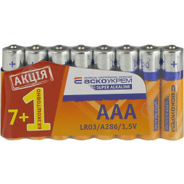   АСКО-УКРЕМ AAA bat Alkaline 8шт Super (Аско.LR03.S7F1)