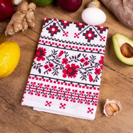   MirSon Рушник вафельний  №514 Waffle Red ornament 45х60 см (2200006739821)