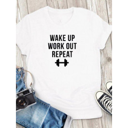 Zuzu Футболка  ZZP00506 Wake up. Work out. Repeat. M Белая (LL2000000327778)