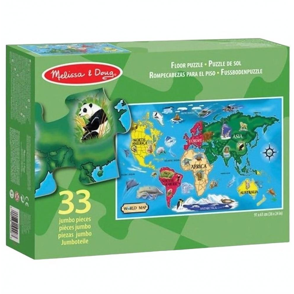 Melissa&Doug Пазл напольный Карта Мира 33 эл World Map Floor (MD10446) - зображення 1