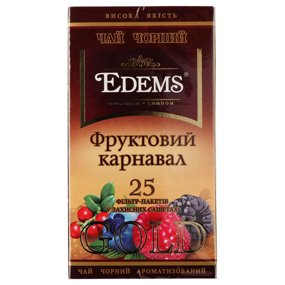 Edems Чай чорний  Gold Fruit Carnival, 25 пакетиків (910242) (4820149488769) - зображення 1