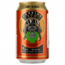   Hop Rider Пиво  Session IPA, світле, 4,9%, з/б, 0,33 л (852356) (4054500141202)