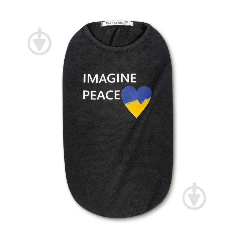 Pet Fashion Борцівка для собак  «IMAGINE PEACE» M (чорна) (PR242820) - зображення 1