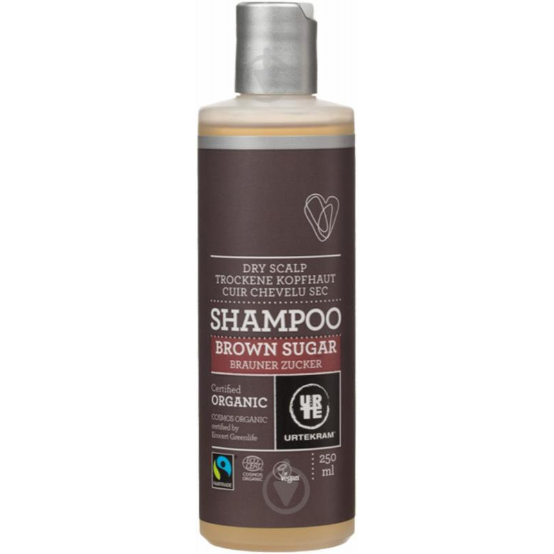 URTEKRAM Brown Sugar Shampoo 250 ml Органический шампунь Тростниковый сахар (5765228837108) - зображення 1